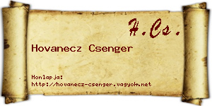 Hovanecz Csenger névjegykártya